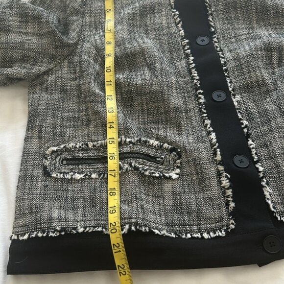 Rachel Roy Tweed Suit Jacket Size 16W Black and White 2 Zip Pockets New - Picture 9 of 9